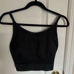 Gymshark Sweat Seamless Washed Midi Tank Black Charcoal | Size Medium